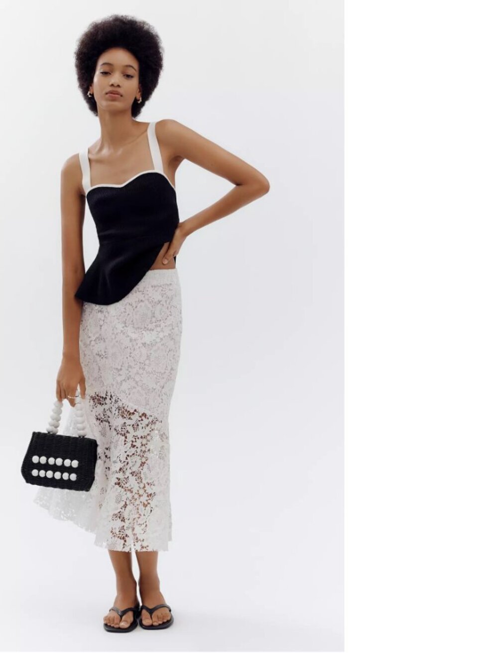 Anthropologie Avec Les Filles Flared Lace Midi Skirt size 4 white color new nwt